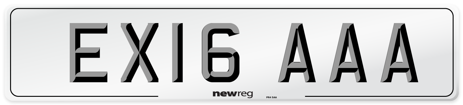 EX16 AAA Number Plate from New Reg